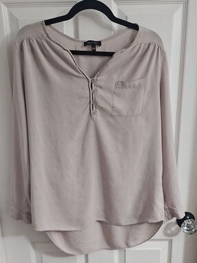 Spense Neutral Taupe Button-Up Henley